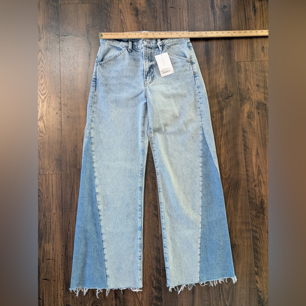 Frame Le Baggy Palazzo Jeans Fairytale Wash Multicolor Denim NWT Size 26 - Picture 10 of 12